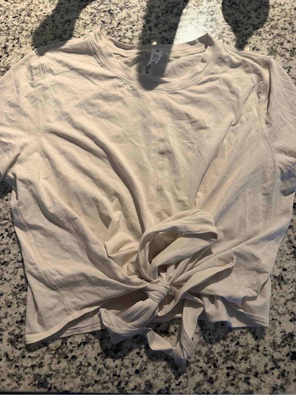 lululemon athletica Cream Tie-Front Short Sleeve Tee
